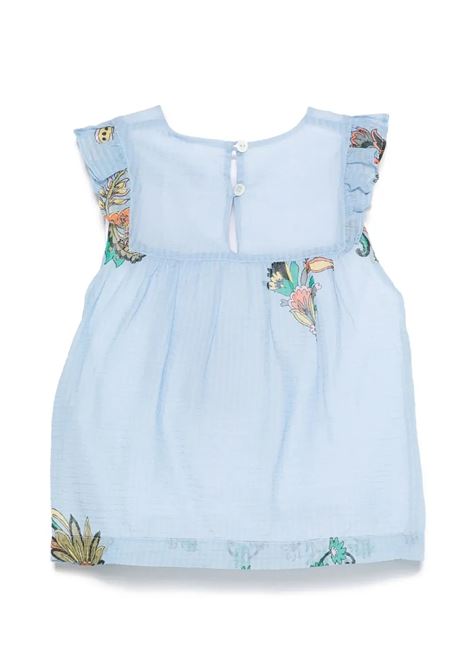 Light Blue Sleeveless Top With Placed Paisley Print ETRO KIDS | GW5A62-M0065685MC